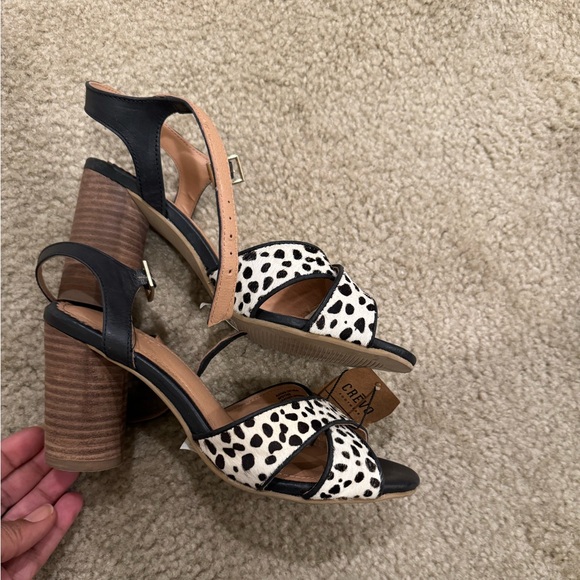 Crevo Black and White Cheated Print Heels - Picture 3 of 5